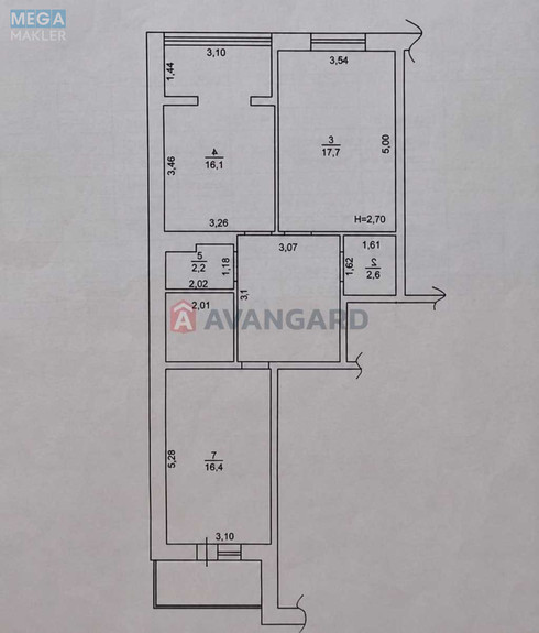 Продаж 2 кімнатної квартири (73,2/?/16,1), 5 пов. 11 пов. будинку, <a class="location-link" href="/kryukovshina/" title="Недвижимость Крюківщина">Крюківщина</a>, Відродження, 1 (изображение 1)