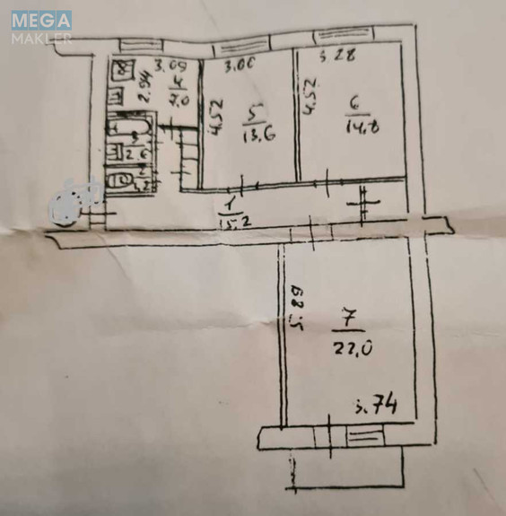 Продаж 3 кімнатної квартири (77/50/7), 2 пов. 9 пов. будинку, <a class="location-link" href="/kiev/" title="Недвижимость Київ">Київ</a>, <a class="location-link" href="/kiev/shevchenkovskij/" title="Недвижимость Шевченківський район">Шевченківський р-н</a>, Малая Житомирская ул., 10 (изображение 8)