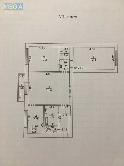 Продаж 3 кімнатної квартири (60/41/6), 7 пов. 9 пов. будинку, <a class="location-link" href="/kiev/" title="Недвижимость Київ">Київ</a>, <a class="location-link" href="/kiev/shevchenkovskij/" title="Недвижимость Шевченківський район">Шевченківський р-н</a>, Дегтяревская ул., 58 (изображение 14)