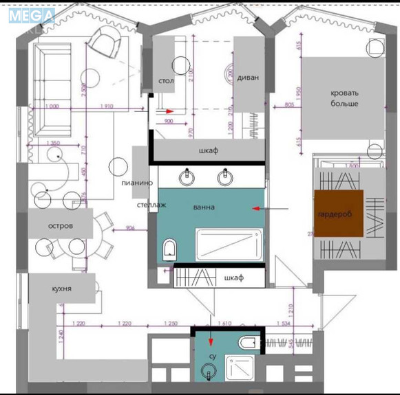 Продаж 3 кімнатної квартири (84/40/17), 12 пов. 25 пов. будинку, <a class="location-link" href="/kiev/" title="Недвижимость Київ">Київ</a>, <a class="location-link" href="/kiev/solomenskij/" title="Недвижимость Солом'янський район">Солом'янський р-н</a>, Митрополита Василия Липковского ул., 38 (изображение 11)