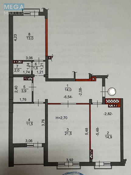 Продаж 3 кімнатної квартири (87/42/15), 7 пов. 10 пов. будинку, <a class="location-link" href="/kiev/" title="Недвижимость Київ">Київ</a>, <a class="location-link" href="/kiev/goloseevskij/" title="Недвижимость Голосіївський район">Голосіївський р-н</a>, Метрологическая ул., 15А (изображение 25)