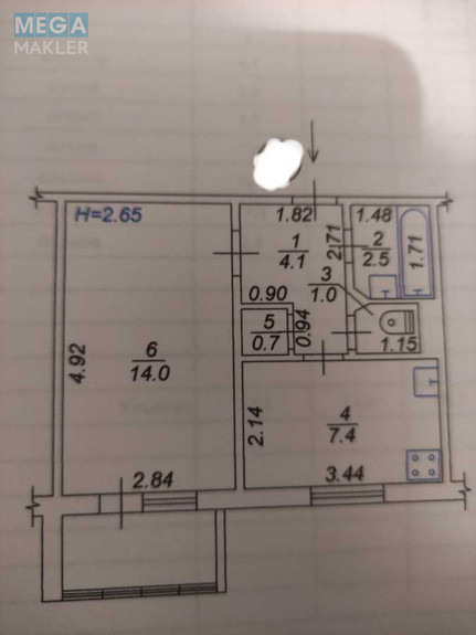 Продаж 1 кімнатної квартири (32/14/7), 3 пов. 4 пов. будинку, <a class="location-link" href="/muzichi/" title="Недвижимость Музичі">Музичі</a>, Музыкальная, 14 (изображение 17)