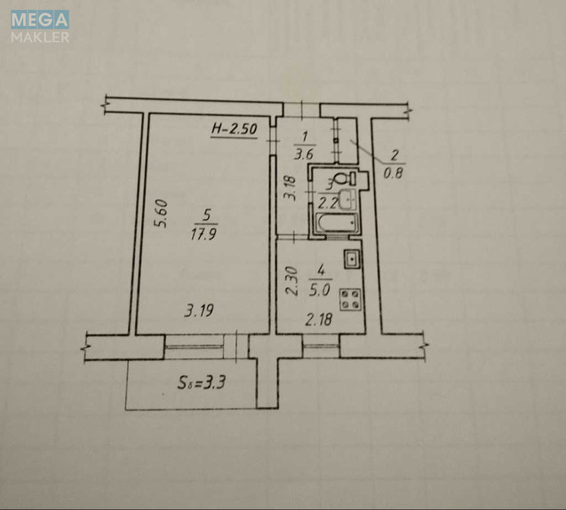 Продаж 1 кімнатної квартири (32/18/5), 6 пов. 9 пов. будинку, <a class="location-link" href="/sumi/" title="Недвижимость Суми">Суми</a>, <a class="location-link" href="/sumi/kolpakovskij/" title="Недвижимость Ковпаківський район">Ковпаківський р-н</a>, Холодногірська, 41 (изображение 6)