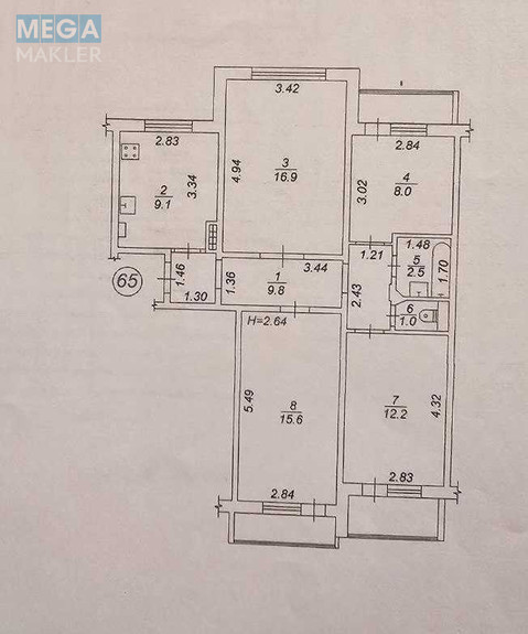 Продаж 4 кімнатної квартири (81,9/?/9,1), 8 пов. 9 пов. будинку, <a class="location-link" href="/boyarka/" title="Недвижимость Боярка">Боярка</a>, Білогородська, 27 (изображение 17)