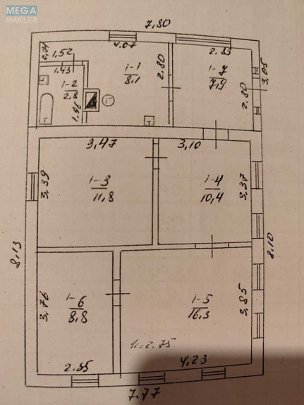 Продаж дома, 1 поверх, 66 кв.м, 4 кімнати, ділянка 4 сотки, <a class="location-link" href="/smela/" title="Недвижимость Сміла">Сміла</a>, Тургенєва (изображение 2)