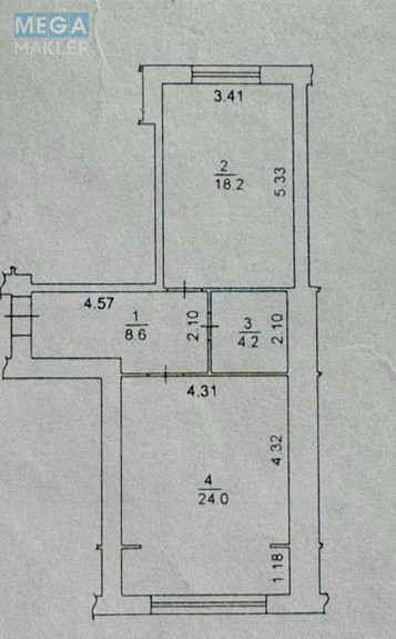 Продаж 1 кімнатної квартири (55/18/24), 11 пов. 11 пов. будинку, <a class="location-link" href="/petrovskoe-selo-kv-kievo-svyatoshinskij-rajon/" title="Недвижимость Петрівське">Петрівське</a>, Бульвар Лесі Українки, 14 (изображение 11)