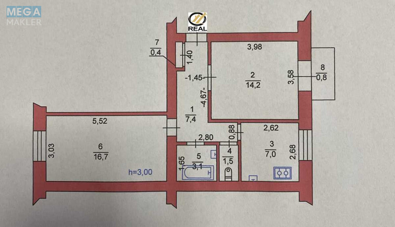 Продаж 2 кімнатної квартири (53/31/7), 3 пов. 5 пов. будинку, <a class="location-link" href="/lutsk/" title="Недвижимость Луцьк">Луцьк</a>, Волі, 8 (изображение 2)
