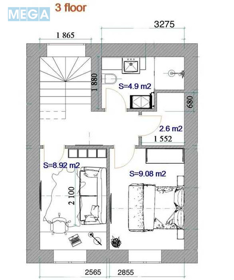 Продаж дома, 3 поверху, 100 кв.м, 4 кімнати, ділянка 1 сотка, <a class="location-link" href="/vishnevoe/" title="Недвижимость Вишневе">Вишневе</a>, Квітнева, 20 (изображение 15)