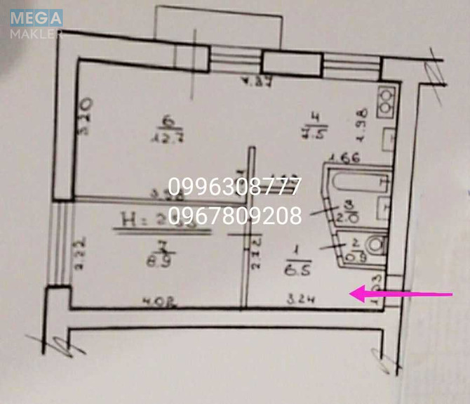 Продаж 2 кімнатної квартири (40/?/7,5), 5 пов. 5 пов. будинку, <a class="location-link" href="/kharkov/" title="Недвижимость Харків">Харків</a>, <a class="location-link" href="/kharkov/kominternovskij/" title="Недвижимость Слобідський (Комінтернівський) район">Слобідський (Комінтернівський) р-н</a>, Аэрокосмический проспект, 197 (изображение 16)
