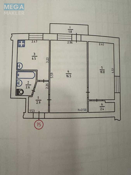 Продаж 2 кімнатної квартири (46/32/8), 3 пов. 5 пов. будинку, <a class="location-link" href="/kiev/" title="Недвижимость Київ">Київ</a>, <a class="location-link" href="/kiev/darnickij/" title="Недвижимость Дарницький район">Дарницький р-н</a>, Юрія Пасхаліна вул., 7 (изображение 11)