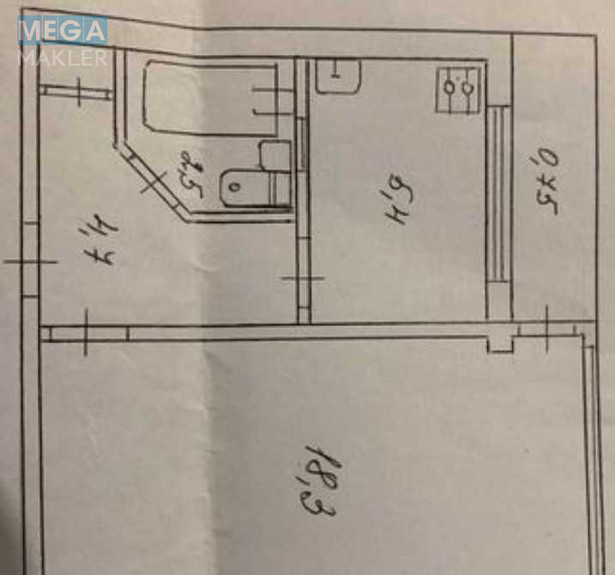 Продаж 1 кімнатної квартири (32/19/6), 2 пов. 9 пов. будинку, <a class="location-link" href="/kiev/" title="Недвижимость Київ">Київ</a>, <a class="location-link" href="/kiev/desnyanskij/" title="Недвижимость Деснянський район">Деснянський р-н</a>, Милютенко ул., 10/1 (изображение 8)