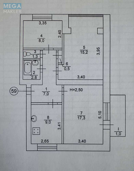 Продаж 3 кімнатної квартири (62/?/9), 5 пов. 5 пов. будинку, <a class="location-link" href="/dnepropetrovsk/" title="Недвижимость Дніпра">Дніпро</a>, Аэродром (изображение 17)