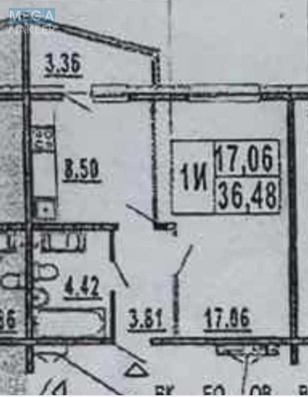 Продаж 1 кімнатної квартири (37/?/?), 18 пов. 25 пов. будинку, <a class="location-link" href="/kiev/" title="Недвижимость Київ">Київ</a>, <a class="location-link" href="/kiev/darnickij/" title="Недвижимость Дарницький район">Дарницький р-н</a>, Бориса Гмыри ул. (изображение 3)