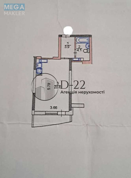 Продаж 1 кімнатної квартири (30,5/12/10), 10 пов. 25 пов. будинку, <a class="location-link" href="/kiev/" title="Недвижимость Київ">Київ</a>, <a class="location-link" href="/kiev/darnickij/" title="Недвижимость Дарницький район">Дарницький р-н</a>, Харківське шосе, 188 (изображение 14)
