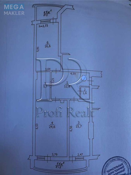 Продаж 2 кімнатної квартири (90/41/16), 2 пов. 9 пов. будинку, <a class="location-link" href="/borispol/" title="Недвижимость Бориспіль">Бориспіль</a>, Бабкіна провулок, 6 (изображение 12)