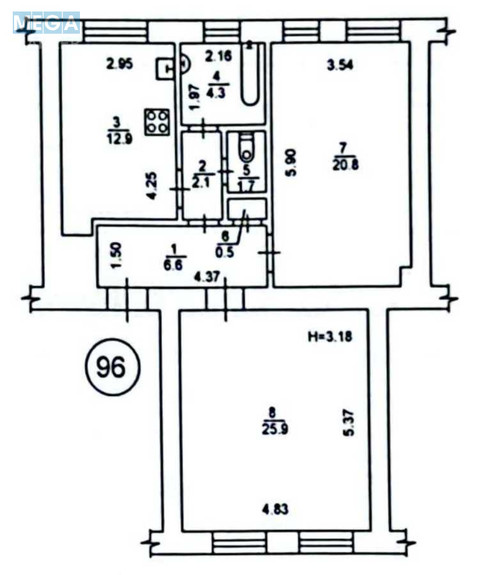 Продаж 2 кімнатної квартири (75/46/12,9), 2 пов. 5 пов. будинку, <a class="location-link" href="/kiev/" title="Недвижимость Київ">Київ</a>, <a class="location-link" href="/kiev/pecherskij/" title="Недвижимость Печерський район">Печерський р-н</a>, Академіка Богомольця вул., 7/14 (изображение 2)