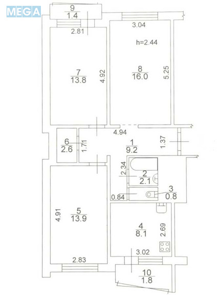 Оренда 3 кімнатної квартири, <a class="location-link" href="/kiev/" title="Недвижимость Київ">Київ</a>, <a class="location-link" href="/kiev/obolonskij/" title="Недвижимость Оболонський район">Оболонський р-н</a>, Оболонский просп., 13 (изображение 16)