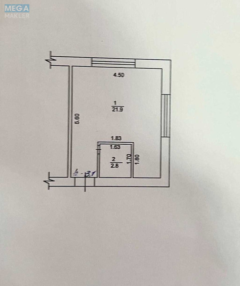 Продаж 1 кімнатної квартири (31,8/?/4), 2 пов. 2 пов. будинку, <a class="location-link" href="/vasilkov/" title="Недвижимость Васильків">Васильків</a>, Благодать (изображение 8)