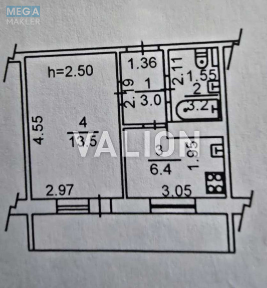 Продаж 1 кімнатної квартири (32,4/13,5/6,4), 3 пов. 9 пов. будинку, <a class="location-link" href="/kiev/" title="Недвижимость Київ">Київ</a>, <a class="location-link" href="/kiev/darnickij/" title="Недвижимость Дарницький район">Дарницький р-н</a>, Горлівська вул., 38/40 (изображение 9)