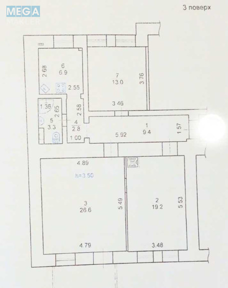 Продаж 3 кімнатної квартири (82/57/7), 3 пов. 4 пов. будинку, <a class="location-link" href="/kiev/" title="Недвижимость Київ">Київ</a>, <a class="location-link" href="/kiev/pecherskij/" title="Недвижимость Печерський район">Печерський р-н</a>, Велика Васильківська вул., 79 (изображение 3)