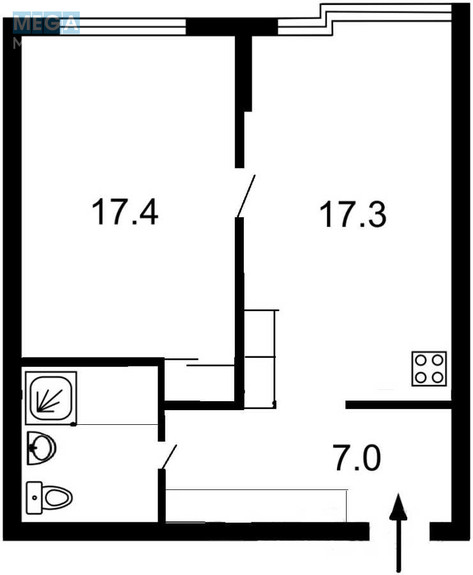 Продаж 1 кімнатної квартири (53/17/17), 21 пов. 23 пов. будинку, <a class="location-link" href="/kiev/" title="Недвижимость Київ">Київ</a>, <a class="location-link" href="/kiev/goloseevskij/" title="Недвижимость Голосіївський район">Голосіївський р-н</a>, Михайла Максимовича вул., 32А (изображение 20)