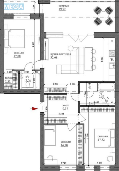 Новобудова, 4 поверхів, <a class="location-link" href="/kiev/" title="Недвижимость Київ">Київ</a>, <a class="location-link" href="/kiev/solomenskij/" title="Недвижимость Солом'янський район">Солом'янський р-н</a>, Университетская ул., 26 (изображение 3)