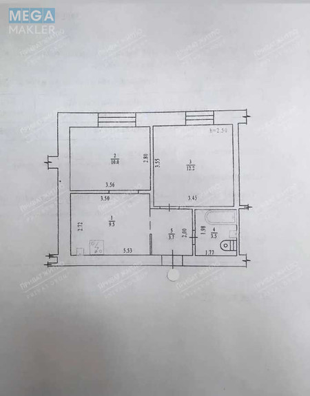 Продаж 2 кімнатної квартири (39/22/9,5), 5 пов. 9 пов. будинку, <a class="location-link" href="/poltava/" title="Недвижимость Полтава">Полтава</a>, <a class="location-link" href="/poltava/kievskij/" title="Недвижимость Київський район">Київський р-н</a>, Курчатова, 1 (изображение 7)