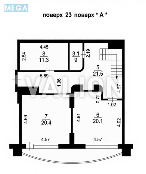 Продаж 4 кімнатної квартири (167/81/20,5), 22 пов. 23 пов. будинку, <a class="location-link" href="/kiev/" title="Недвижимость Київ">Київ</a>, <a class="location-link" href="/kiev/svyatoshinskij/" title="Недвижимость Святошинський район">Святошинський р-н</a>, Кольцова бульв., 14з (изображение 5)