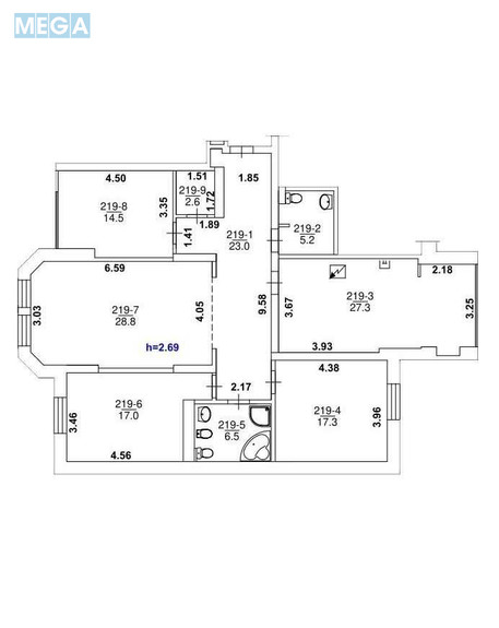 Продаж 4 кімнатної квартири (142/?/27), 19 пов. 25 пов. будинку, <a class="location-link" href="/kiev/" title="Недвижимость Київ">Київ</a>, <a class="location-link" href="/kiev/solomenskij/" title="Недвижимость Солом'янський район">Солом'янський р-н</a>, Клиническая ул., 23/25 (изображение 13)