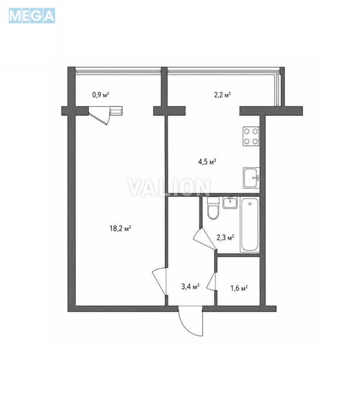 Продаж 1 кімнатної квартири (32,5/18,2/4,5), 9 пов. 9 пов. будинку, <a class="location-link" href="/kiev/" title="Недвижимость Київ">Київ</a>, <a class="location-link" href="/kiev/podolskij/" title="Недвижимость Подільський район">Подільський р-н</a>, Копыловская ул., 21 (изображение 10)