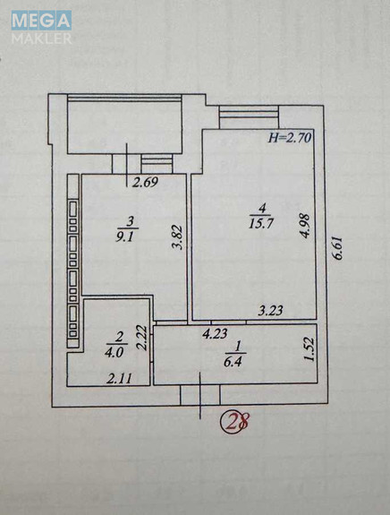 Продаж 1 кімнатної квартири (39,3/15,7/9,1), 4 пов. 10 пов. будинку, <a class="location-link" href="/vishnevoe/" title="Недвижимость Вишневе">Вишневе</a>, Машинобудівників, 29 (изображение 14)