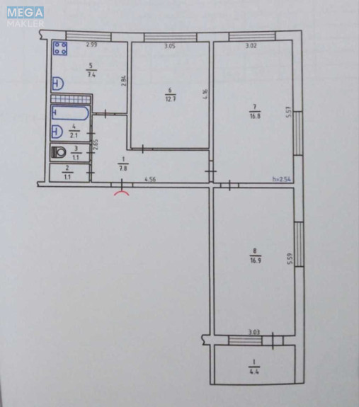 Продаж 3 кімнатної квартири (72/?/7), 10 пов. 12 пов. будинку, <a class="location-link" href="/kiev/" title="Недвижимость Київ">Київ</a>, <a class="location-link" href="/kiev/svyatoshinskij/" title="Недвижимость Святошинський район">Святошинський р-н</a>, Академіка Булаховського вул., 34а (изображение 7)