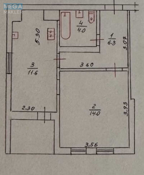 Продаж 1 кімнатної квартири (38/14/12), 4 пов. 10 пов. будинку, <a class="location-link" href="/cherkassi/" title="Недвижимость Черкаси">Черкаси</a>, <a class="location-link" href="/cherkassi/pridneprovskij/" title="Недвижимость Придніпровський район">Придніпровський р-н</a>, Г. Дніпра, 53 (изображение 20)