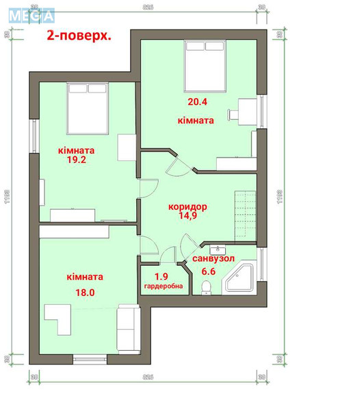 Продаж дома, 2 поверху, 170 кв.м, 4 кімнати, ділянка 25 соток, <a class="location-link" href="/makarov-kv/" title="Недвижимость Макарів">Макарів</a>, Полтавська (изображение 14)