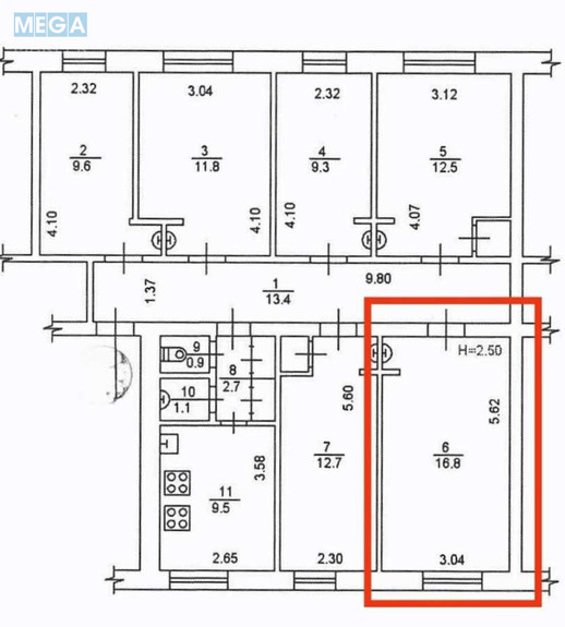 Продаж 5 кімнатної квартири (23/?/?), 3 пов. 5 пов. будинку, <a class="location-link" href="/kiev/" title="Недвижимость Київ">Київ</a>, <a class="location-link" href="/kiev/dneprovskij/" title="Недвижимость Дніпровський район">Дніпровський р-н</a>, Тампере вул., 10 (изображение 13)