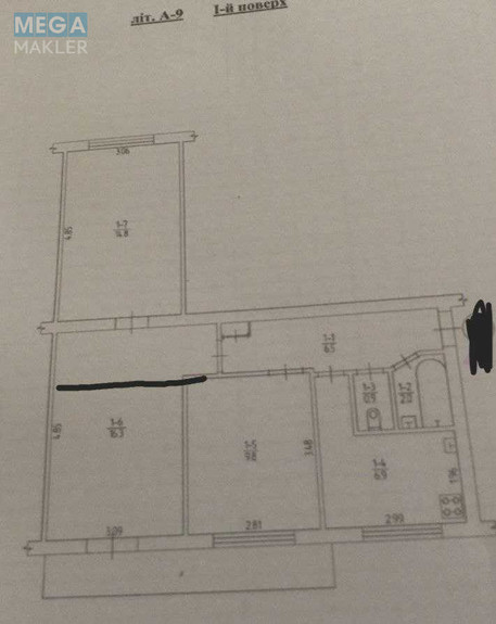 Продаж 3 кімнатної квартири (60/42/7), 1 пов. 9 пов. будинку, <a class="location-link" href="/kiev/" title="Недвижимость Київ">Київ</a>, <a class="location-link" href="/kiev/desnyanskij/" title="Недвижимость Деснянський район">Деснянський р-н</a>, Лісовий просп. (изображение 24)