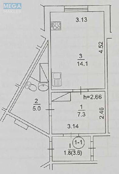 Продаж 1 кімнатної квартири (28,2/?/5), 2 пов. 24 пов. будинку, <a class="location-link" href="/kiev/" title="Недвижимость Київ">Київ</a>, <a class="location-link" href="/kiev/darnickij/" title="Недвижимость Дарницький район">Дарницький р-н</a>, Петра Григоренко просп., 16 (изображение 6)
