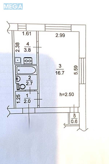 Продаж 1 кімнатної квартири (25,8/16,7/3,8), 5 пов. 5 пов. будинку, <a class="location-link" href="/kiev/" title="Недвижимость Київ">Київ</a>, <a class="location-link" href="/kiev/desnyanskij/" title="Недвижимость Деснянський район">Деснянський р-н</a>, Кубанської України вул., 29а (изображение 6)