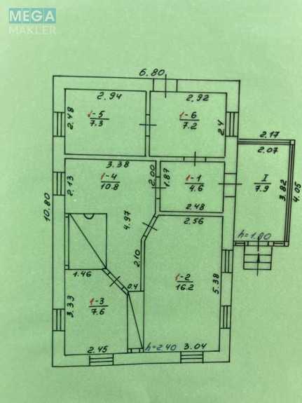 Продаж дома, 1&nbsp; поверх, 54&nbsp;кв.м, 3&nbsp;кімнати, ділянка 12&nbsp;соток, <a class="location-link" href="/tripole-selo/" title="Недвижимость Трипілля">Трипілля</a>, Гагаріна, 11 (изображение 8)