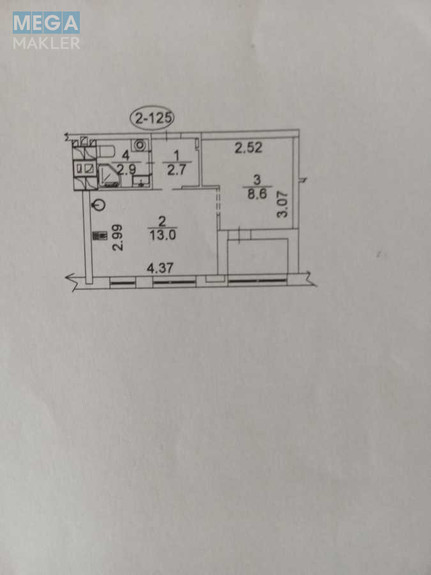 Продаж 2 кімнатної квартири (33/25/8), 3 пов. 9 пов. будинку, <a class="location-link" href="/kiev/" title="Недвижимость Київ">Київ</a>, <a class="location-link" href="/kiev/shevchenkovskij/" title="Недвижимость Шевченківський район">Шевченківський р-н</a>, Салютна вул., 2 (изображение 8)