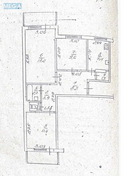 Продаж 3 кімнатної квартири (66,4/41/7,4), 6 пов. 9 пов. будинку, <a class="location-link" href="/cherkassi/" title="Недвижимость Черкаси">Черкаси</a>, <a class="location-link" href="/cherkassi/pridneprovskij/" title="Недвижимость Придніпровський район">Придніпровський р-н</a>, Залізняка, 29/5 (изображение 15)