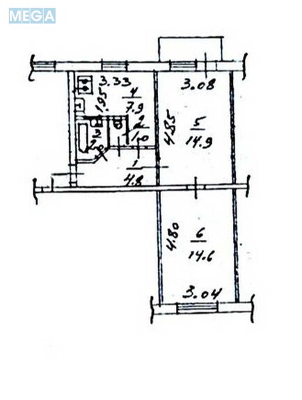 Продаж 2 кімнатної квартири (46/29,5/7,9), 5 пов. 5 пов. будинку, <a class="location-link" href="/kiev/" title="Недвижимость Київ">Київ</a>, <a class="location-link" href="/kiev/desnyanskij/" title="Недвижимость Деснянський район">Деснянський р-н</a>, Кубанської України вул., 29 (изображение 9)