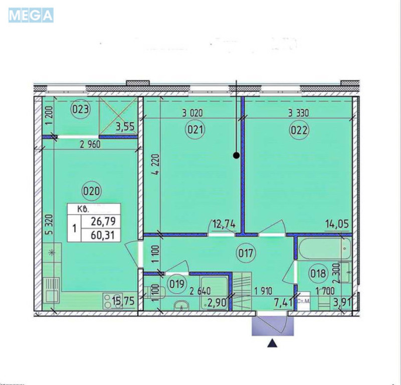 Продаж 2 кімнатної квартири (61/30/18), 18 пов. 21 пов. будинку, <a class="location-link" href="/kiev/" title="Недвижимость Київ">Київ</a>, <a class="location-link" href="/kiev/goloseevskij/" title="Недвижимость Голосіївський район">Голосіївський р-н</a>, Михайла Максимовича вул., 26Б (изображение 1)