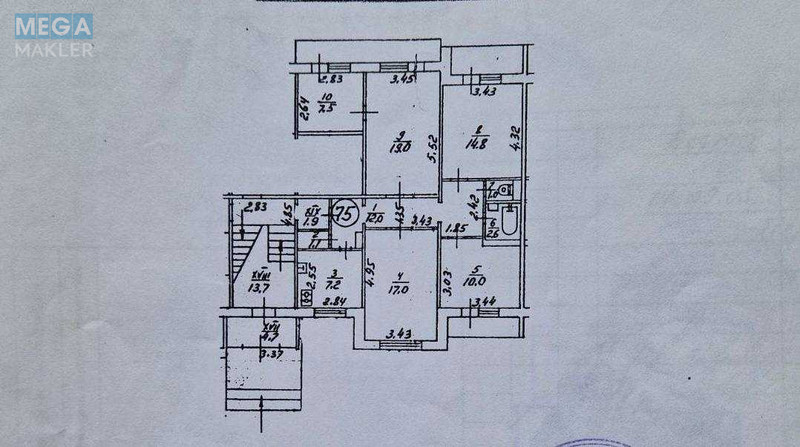 Продаж 4 кімнатної квартири (95/65/7), 1 пов. 9 пов. будинку, <a class="location-link" href="/kiev/" title="Недвижимость Київ">Київ</a>, <a class="location-link" href="/kiev/goloseevskij/" title="Недвижимость Голосіївський район">Голосіївський р-н</a>, Бурмистенко ул., 12 (изображение 1)