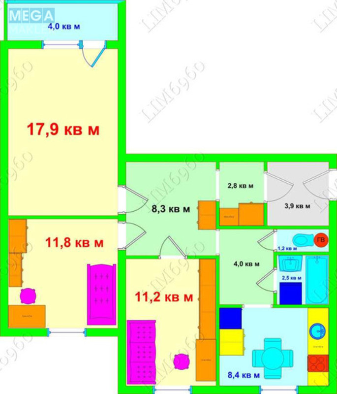 Продаж 3 кімнатної квартири (69/41/8), 2 пов. 9 пов. будинку, <a class="location-link" href="/kiev/" title="Недвижимость Київ">Київ</a>, <a class="location-link" href="/kiev/obolonskij/" title="Недвижимость Оболонський район">Оболонський р-н</a>, Оболонський просп., 23Б (изображение 1)