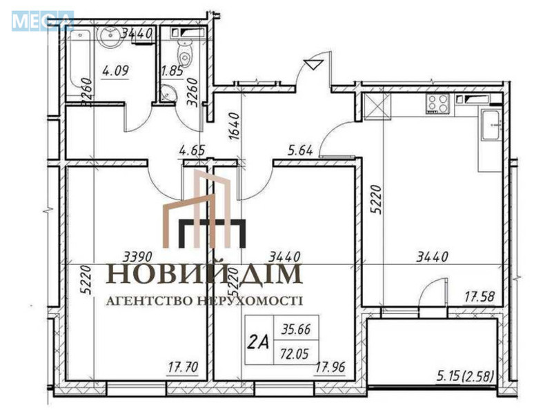 Продаж 2 кімнатної квартири (72,1/?/17,6), 22 пов. 25 пов. будинку, <a class="location-link" href="/kiev/" title="Недвижимость Київ">Київ</a>, <a class="location-link" href="/kiev/obolonskij/" title="Недвижимость Оболонський район">Оболонський р-н</a>, Коноплянська вул. (изображение 1)