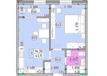 Продаж 1 кімнатної квартири (42/?/?), 18 пов. 21 пов. будинку