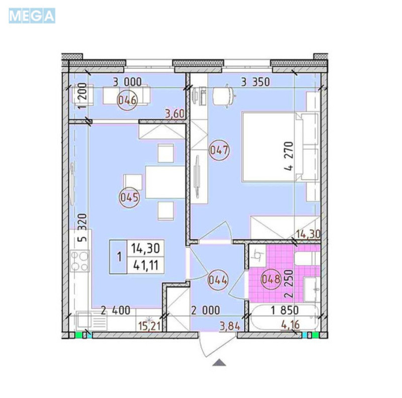 Продаж 1 кімнатної квартири (42/?/?), 18 пов. 21 пов. будинку, <a class="location-link" href="/kiev/" title="Недвижимость Київ">Київ</a>, <a class="location-link" href="/kiev/goloseevskij/" title="Недвижимость Голосіївський район">Голосіївський р-н</a>, Михайла Максимовича вул. (изображение 1)