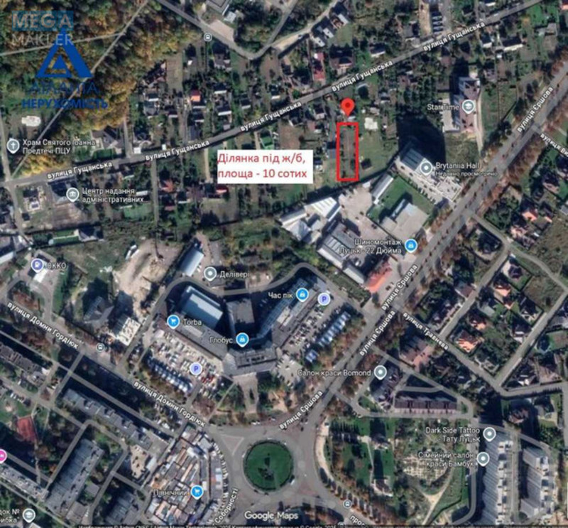 Продажа участка, 10&nbsp;соток, участок под жилую застройку, <a class="location-link" href="/lutsk/" title="Недвижимость Луцьк">Луцьк</a>, Гущанська (изображение 1)