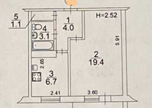 Продаж 1 кімнатної квартири (36/19/6), 3 пов. 9 пов. будинку
